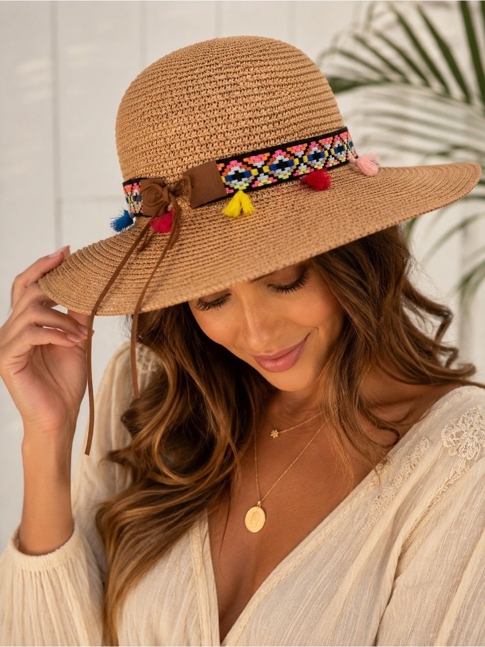 Boho Tassel Wide Brim Sun Hat